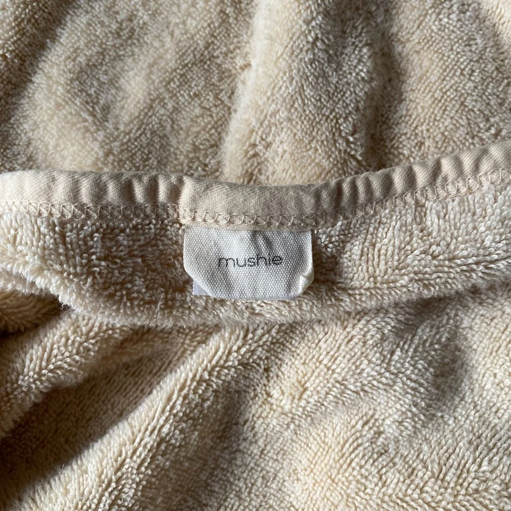 Mushie Organic Cotton Baby Hooded Towel, Fog